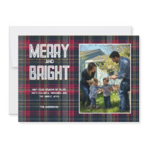 Merry & Bright Tartán Personalizado Foto de Famili