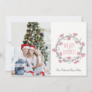 Tarjeta Festiva Merry & Bright Wreath