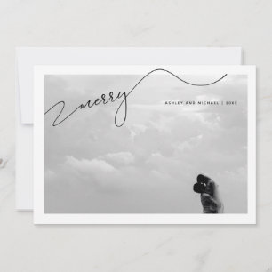 Tarjeta Festiva Merry Calligraphy Script Name Photo Navidades