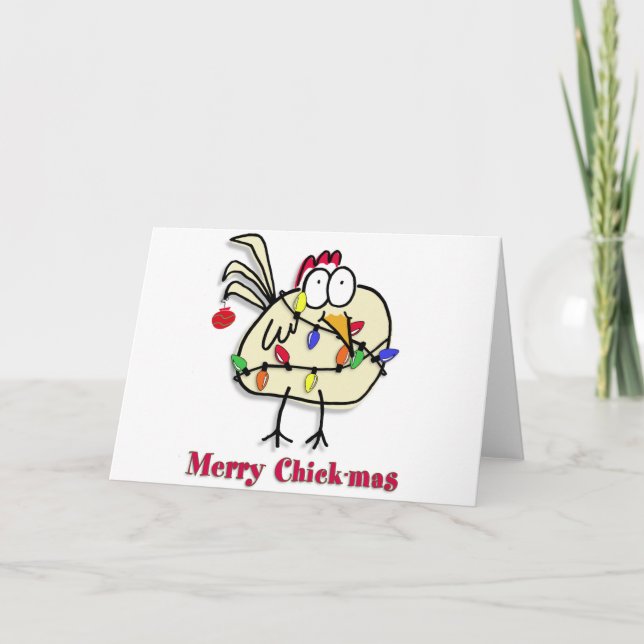 Tarjeta Festiva Merry Chick.mas Diversión (Anverso)