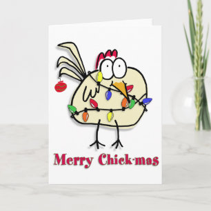Tarjeta Festiva Merry Chick.mas Diversión