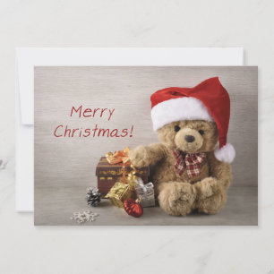 Tarjeta Festiva Merry Chistmas Teddy Bear