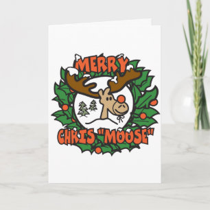 Tarjeta Festiva Merry Chris Moose