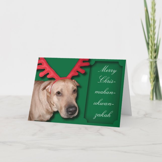 Tarjeta Festiva Merry Chrismahanukwanzakah (Anverso)