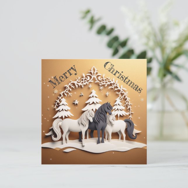 Tarjeta Festiva Merry Christmas - 1 (Anverso de pie)