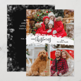 Tarjeta Festiva Merry Christmas 3 Photo Collage