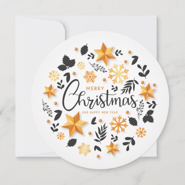 Tarjeta Festiva Merry Christmas And Happy New Year (Anverso)