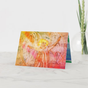 Tarjeta Festiva Merry Christmas Angel Herald Rejoice