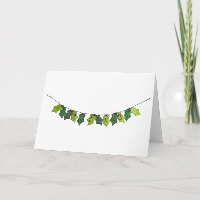 TARJETA FESTIVA "MERRY CHRISTMAS BANNER" ES PERFECTO PARA VACACION (Anverso)
