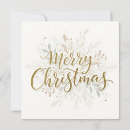 Tarjeta Festiva Merry Christmas Boho Script