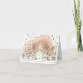 Tarjeta Festiva Merry Christmas Boho style