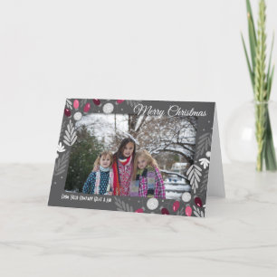 Tarjeta Festiva Merry Christmas Business Name and Photo