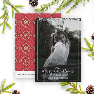 Tarjeta Festiva Merry Christmas Caligraphy Script Simple Photo