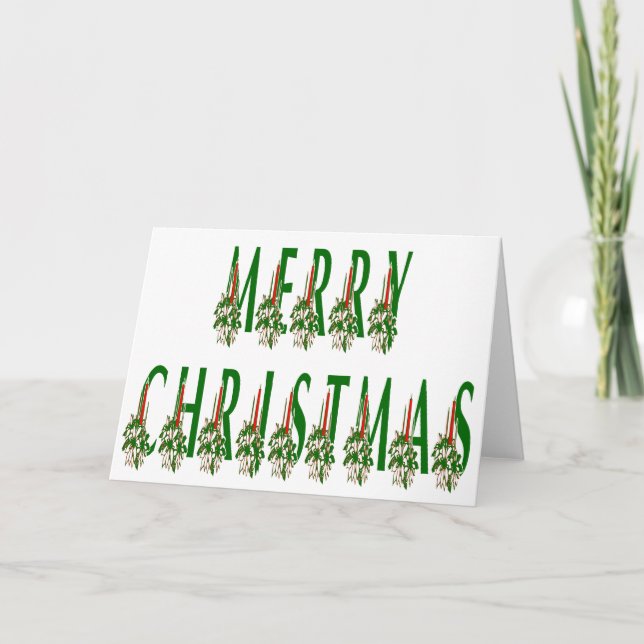 Tarjeta Festiva Merry Christmas Candle Font (Anverso)