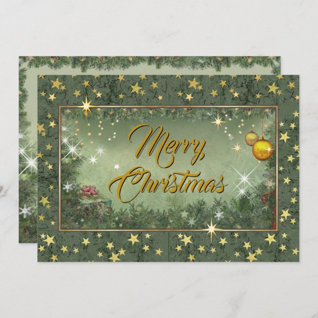 Tarjeta Festiva Merry Christmas Card 🎄 (Anverso / Reverso)