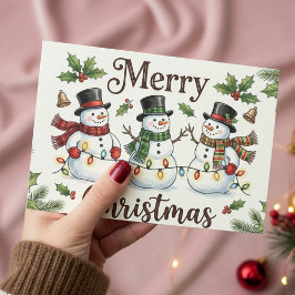 Tarjeta Festiva Merry Christmas Card – Custom Name message Modern