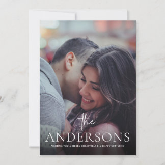 Tarjeta Festiva Merry Christmas Card Family Couple Minimal Photo