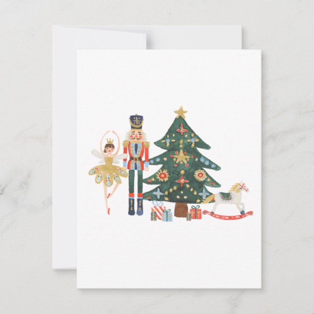 Tarjeta Festiva Merry Christmas Card with Nutcracker characters (Anverso)