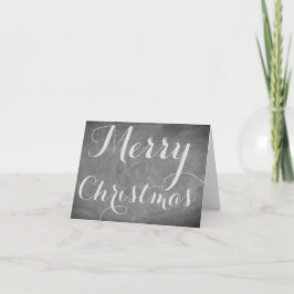 Tarjeta Festiva Merry Christmas Chalkboard Typography Black White