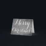 Tarjeta Festiva Merry Christmas Chalkboard Typography Black White<br><div class="desc">Merry Christmas Chalkboard Blackboard Look Elegant Handwriting Typography Gray Black White Holiday Note Card,  puedes añadir texto y tu nombre</div>