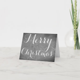 Tarjeta Festiva Merry Christmas Chalkboard Typography Black White