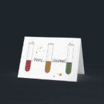 Tarjeta Festiva Merry Christmas Chem Science Test Tube Lab Profeso<br><div class="desc">Cuando se mide el volumen de una solución de un tubo de ensayo, matraz o vaso de agua en el laboratorio, es importante tomar la lectura desde el fondo del menisco para obtener un resultado preciso. ¡Los científicos y los profesores de química disfrutarán de este diseño vacacional! Tres tubos de...</div>