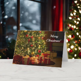 Tarjeta Festiva Merry Christmas Classic Design Personaliza Nombres