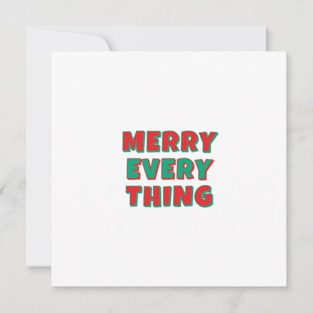 Tarjeta Festiva Merry Christmas Classical Unique Minimalist Plain (Anverso)