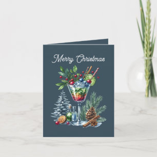 Tarjeta Festiva Merry Christmas cocktail añadir mensaje