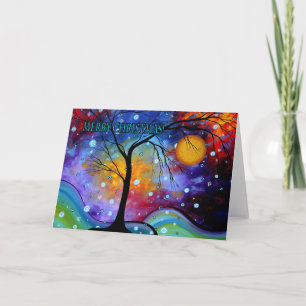 Tarjeta Festiva Merry Christmas Colorful Art Greet Card MADART