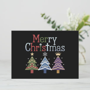 Tarjeta Festiva Merry Christmas Cross Xmas Tree Retro