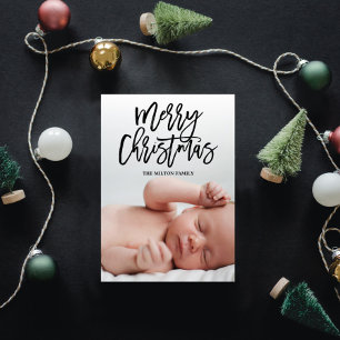 Tarjeta Festiva MERRY CHRISTMAS Double-Sided Photo Christmas