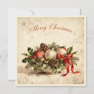 Tarjeta Festiva Merry Christmas-Elegant Rustic Simple Typography
