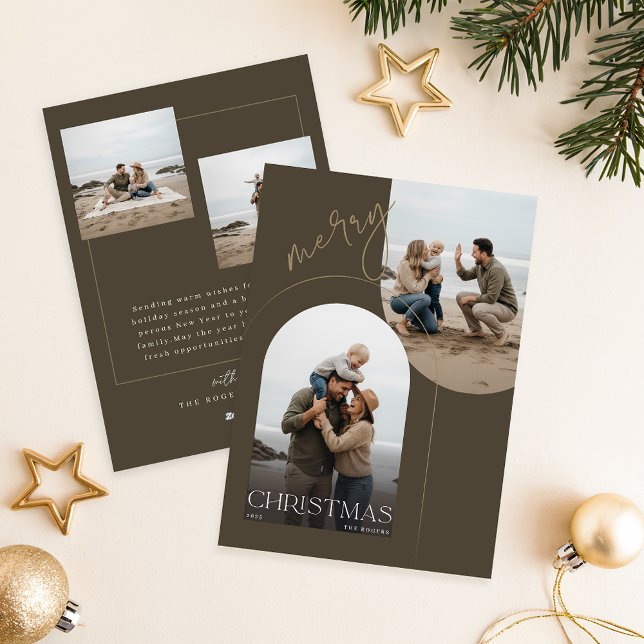 Tarjeta Festiva Merry Christmas Family Photo Greetings (Subido por el creador)