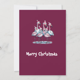 Tarjeta Festiva Merry Christmas Flamingo 