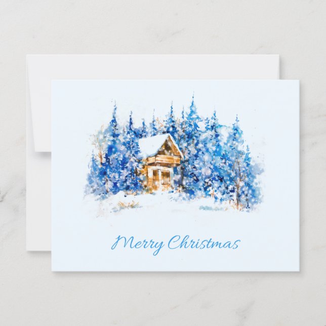 Tarjeta Festiva Merry Christmas Flat Holiday Card (Anverso)