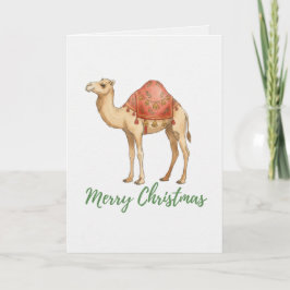 Tarjeta Festiva Merry Christmas Folded Greeting Camel Card