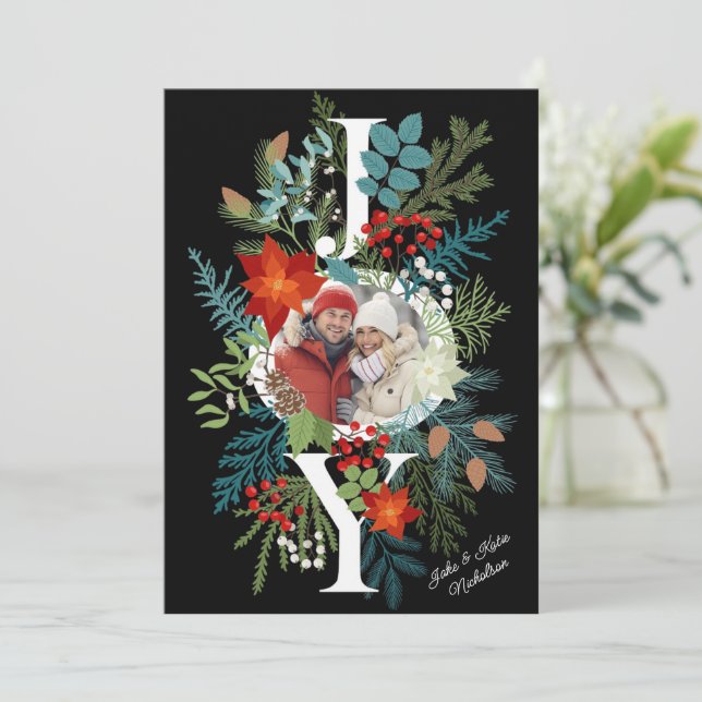 Tarjeta Festiva MERRY CHRISTMAS Foto (Anverso de pie)