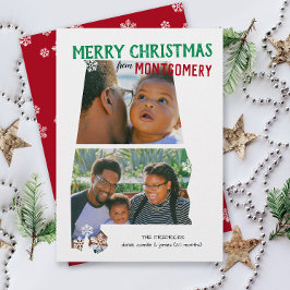 Tarjeta Festiva Merry Christmas from Alabama Two Photo Card