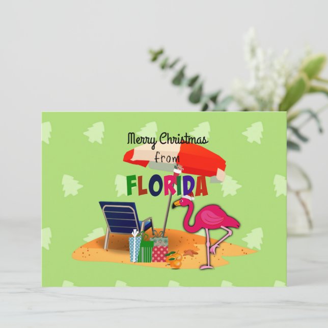 Tarjeta Festiva Merry Christmas from Florida (Anverso de pie)