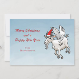 Tarjeta Festiva Merry Christmas from the Flying Goat