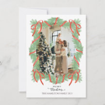 Merry Christmas Garland Frame Bow Foto