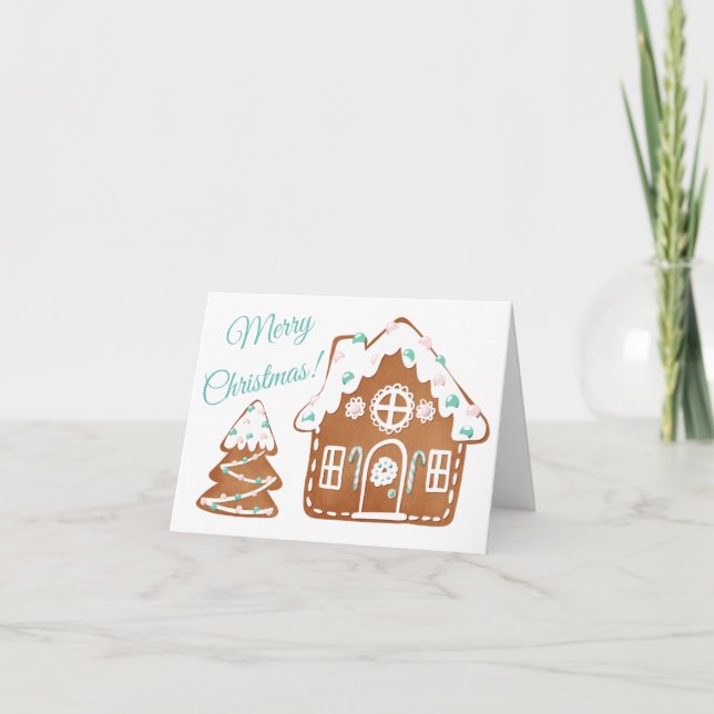 Tarjeta Festiva Merry Christmas Ginger Bread (Anverso)