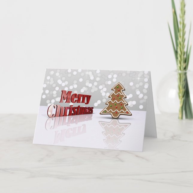 Tarjeta Festiva Merry Christmas Gingerbread Tree (Anverso)
