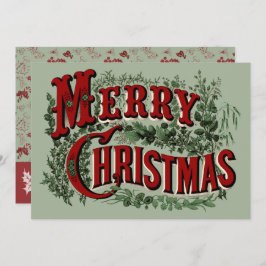 Tarjeta Festiva Merry Christmas - Green and Red