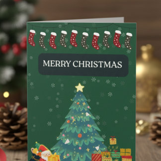 Tarjeta Festiva Merry Christmas Greetings Card
