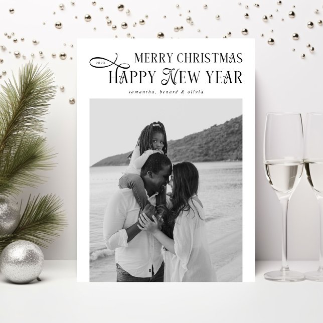 Tarjeta Festiva Merry Christmas Happy New Year Family 4 Photos (Subido por el creador)