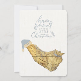Tarjeta Festiva Merry Christmas Hilton Head Island Map Coastal