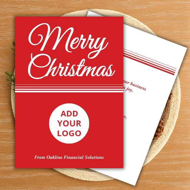 Tarjeta Festiva Merry Christmas Holiday Card with Logo (Subido por el creador)