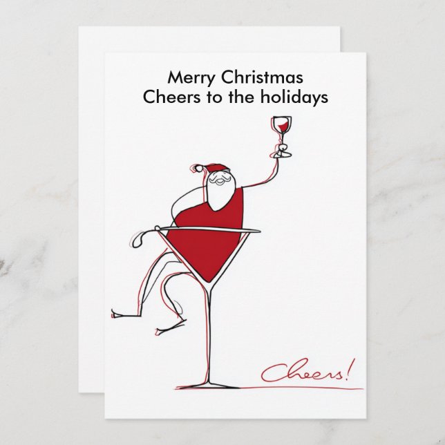 Tarjeta Festiva Merry Christmas Humor Santa | Holidays greeting  (Anverso / Reverso)